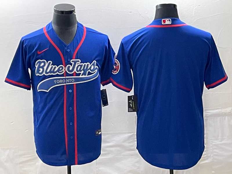 Mens Toronto Blue Jays Blank Blue Cool Base Stitched Baseball Jersey->toronto blue jays->MLB Jersey